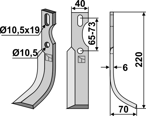 Universal Fräsmesser 220x40mm, rechts, passend für Diesse
