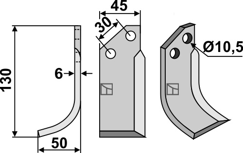 Fräsmesser 130x45mm, links, passend für Badalini