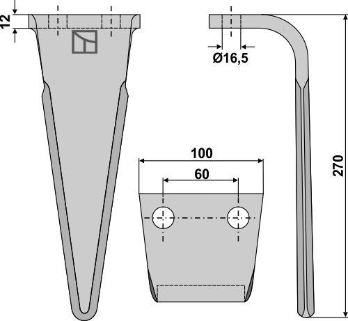 Kreiseleggenzinken  270 mm x 100 mm, passend für Feraboli und Frost