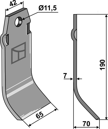 Klinge 190x65 mm, passend für Spragelse-Mica