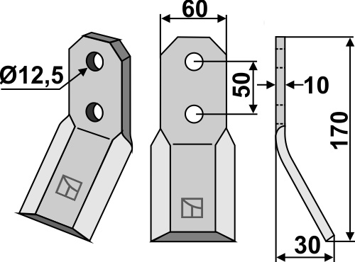 Rotorzinken 170x60mm, passend für Pegoraro