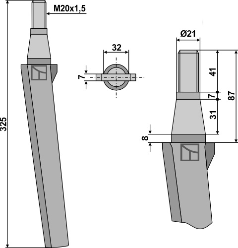 Kreiseleggenzinken 325 mm, passend für Remac und Vigolo