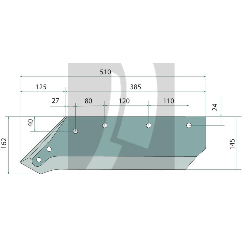 Wechselspitzenschar links, 14"