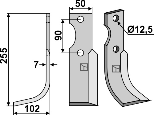 Fräsmesser 255x50mm, links, passend für Bertolini und Ferrari