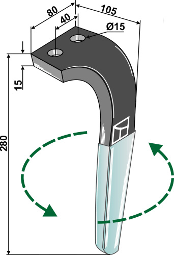 Kreiseleggenzinken (DURAFACE) 280mm, links, passend für Rabe