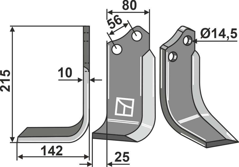 Fräsmesser 215x80mm, links, passend für Maschio/Gaspardo