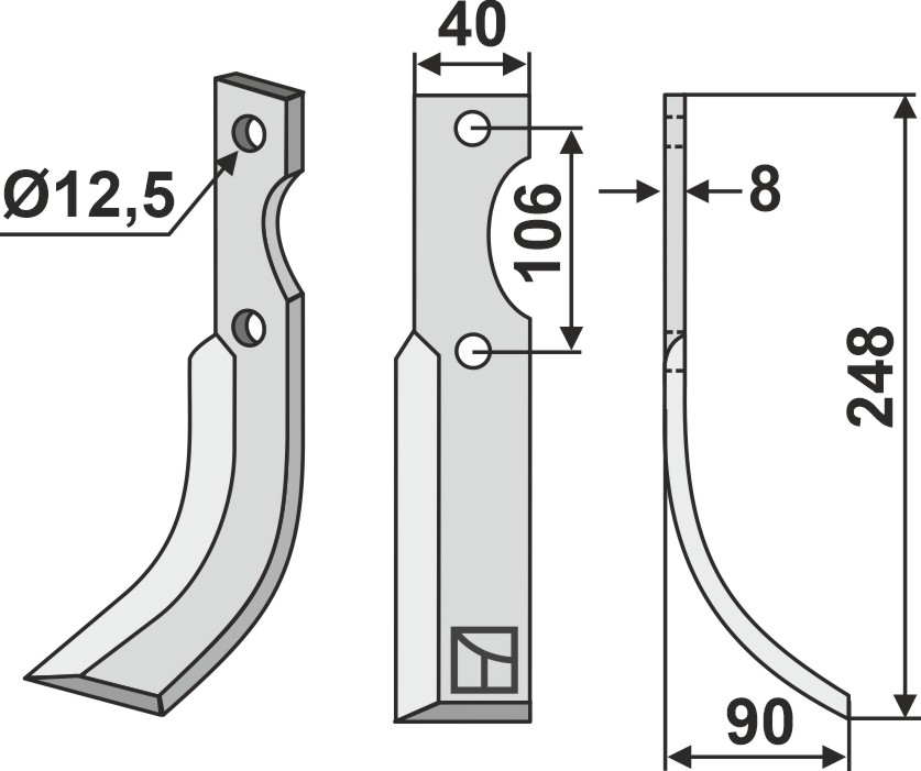 Fräsmesser 248x40mm, rechts, passend für Maletti