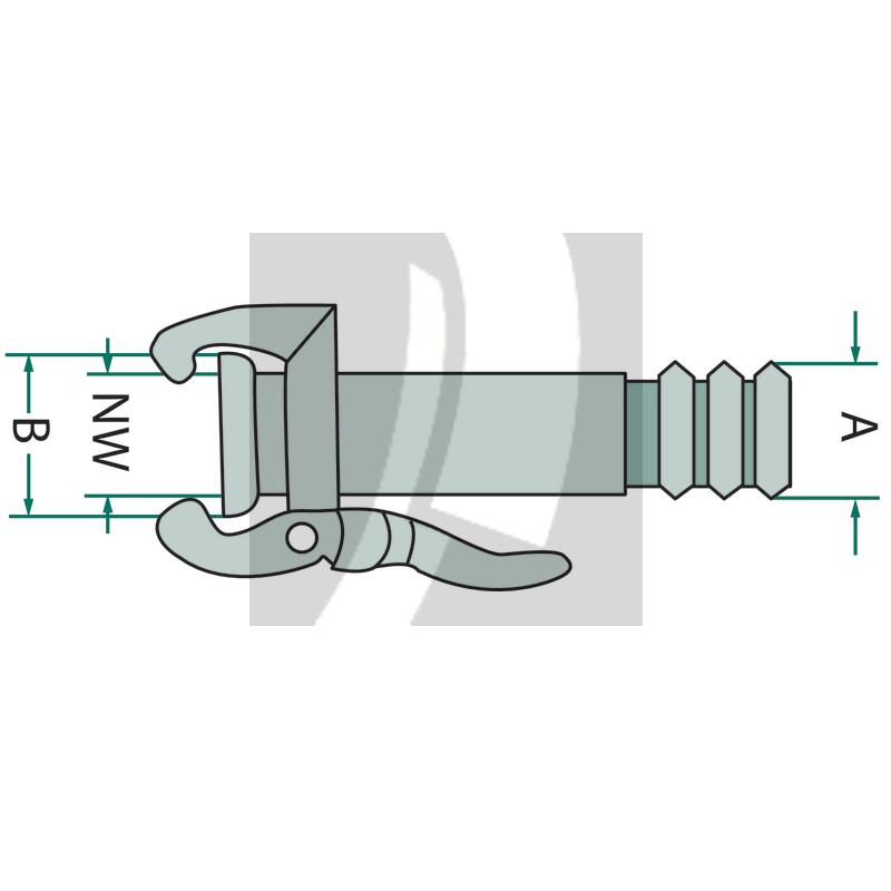 M-Teil 4" mit Schlauchtülle 4"