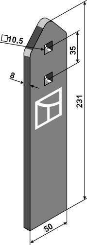 Abstreifer 231 x 50 mm, passend für Strom und Bednar