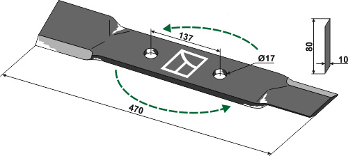 Mähermesser 470 mm - links, passend für Röll