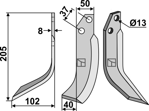 Fräsmesser 205x50mm, links, passend für JNC