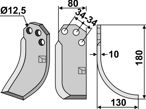 Fräsmesser 180x80mm, rechts, passend für CarraroS.p.A.