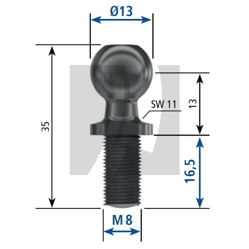 Stabilus Kugelzapfen M8 mm