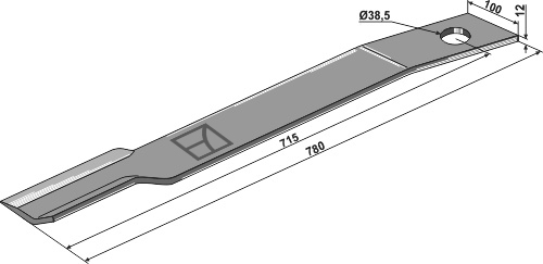 Mähermesser 780 mm - rechts, passend für Schulte