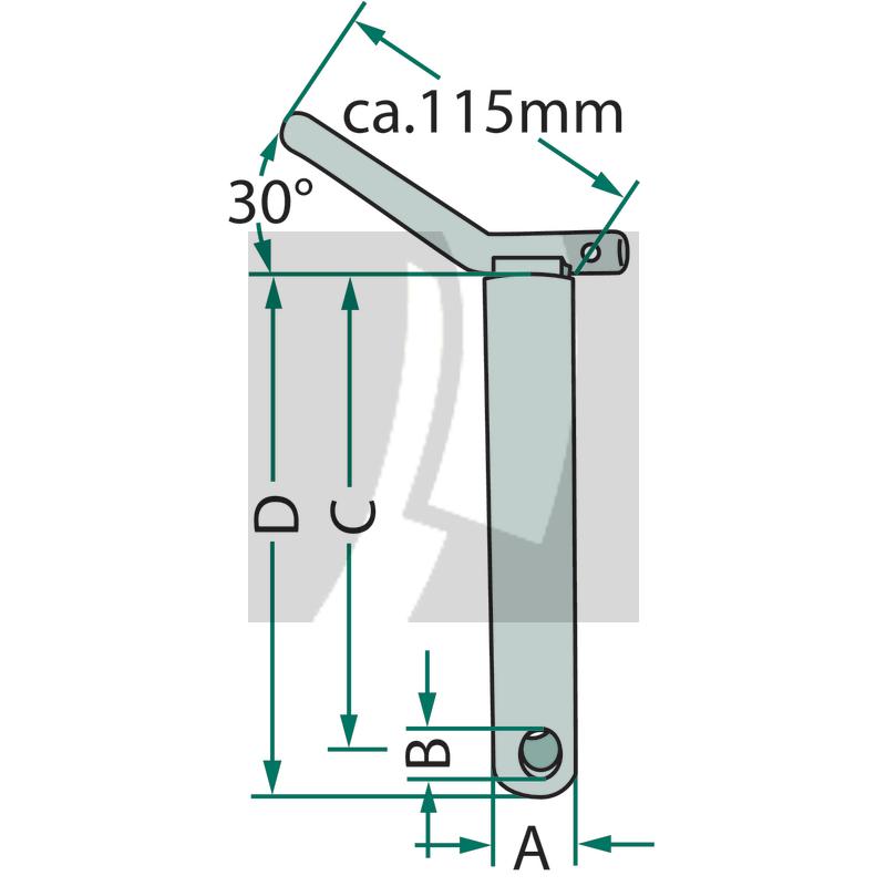 Unterlenkerbolzen ohne Kette 135 mm