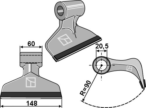 Hammerschlegel 148x60 mm - PTA, passend für Maschio und Gaspardo