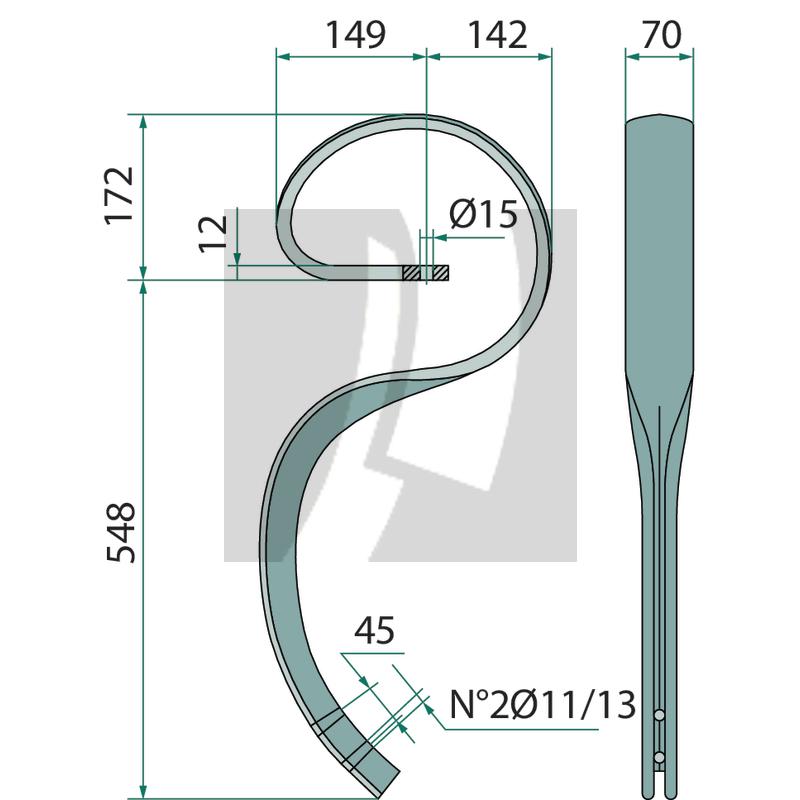 Großfederzinken ohne Schar Großfederzinken ohne Schar