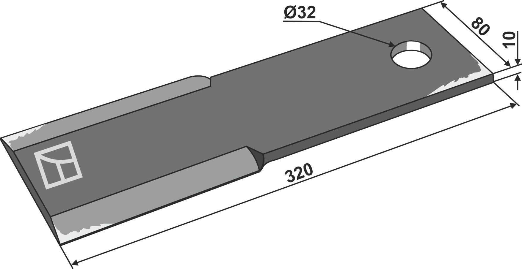 Schlegel 320x80 mm, passend für Howard und Kongskilde