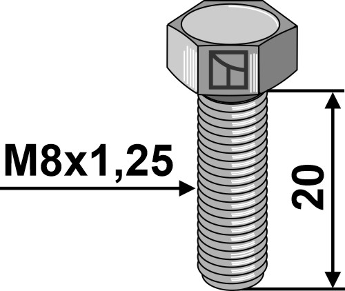 Sechskantschraube M8x1,25x20 ohne Mutter - galvanisch verzinkt, passend für Logifeed & R.M.H. und Bomech