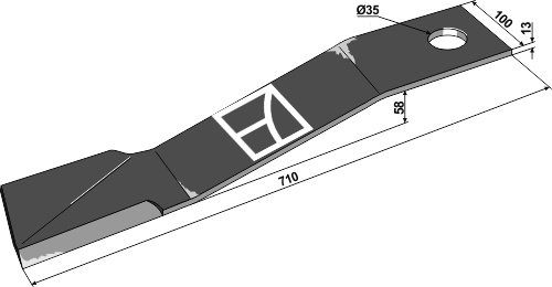 Mähermesser 710 mm - links, passend für Bomford und Mc Connel