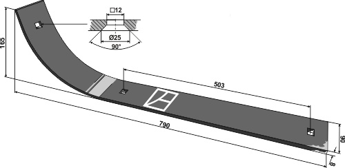 Gleitkufe 790 mm, passend für Jupidex