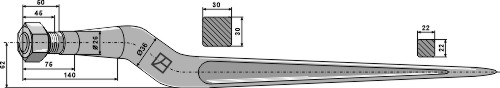 Silozinken 820 mm, passend für Kverneland und Alö