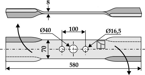 Mähermesser 580 mm - rechts, passend für Ilmer