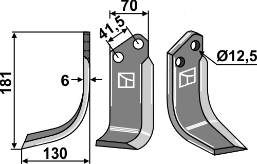 Fräsmesser 181x70mm, links, passend für Kuhn