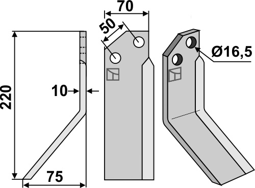 Fräsmesser 220x70mm, links, passend für Badalini