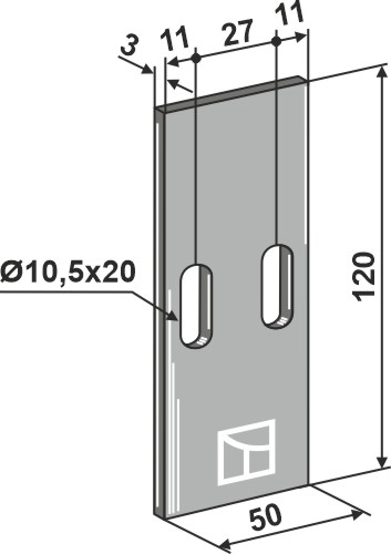 Abstreiferblech für Packerwalzen 120 x 50 mm, passend für Landsberg, Pöttinger und mehr