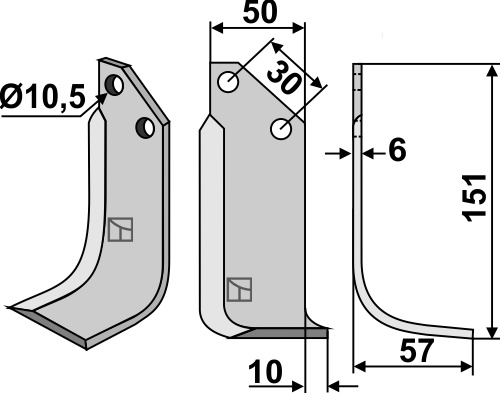Fräsmesser 151x50mm, rechts, passend für Badalini