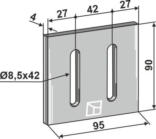 Abstreiferblech für Packerwalzen 90 x 95 mm, passend für Maschio und Gaspardo