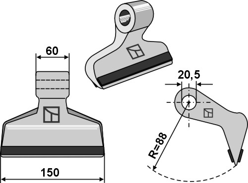 Hammerschlegel 150x60 mm - PTA, passend für Humus, Sicma und mehr
