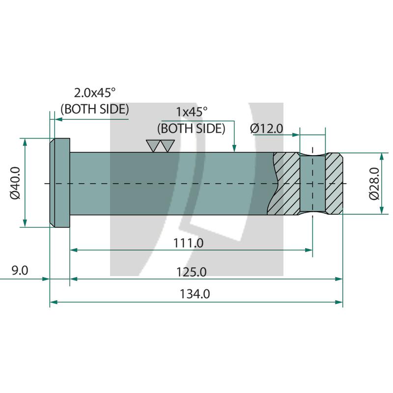 Unterlenkerbolzen universal, ohne Kette 111 mm