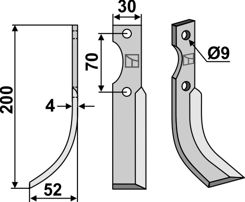 Fräsmesser 200x30mm, links, passend für Honda