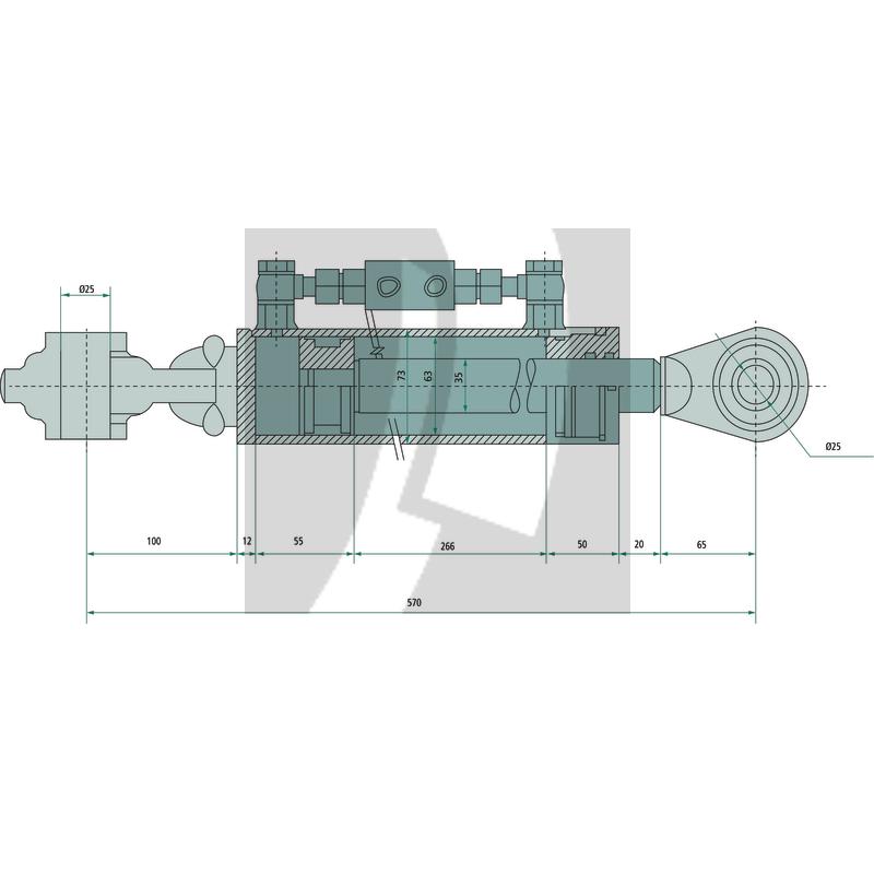 Hydraulischer Oberlenker 620 / 931 mm