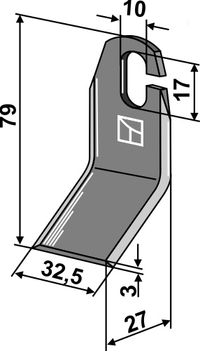 Vertikutiermesser 79x32,5 mm, passend für Amazone