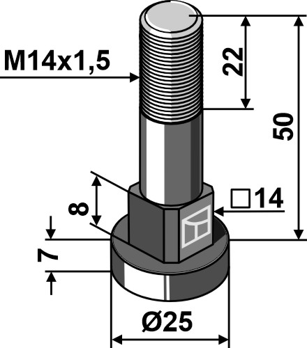 Bolzen M14x1,5, passend für Berti