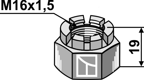 Kronenmutter M16x1,5, passend für Humus