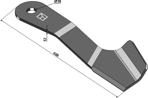 Mähermesser 668 mm - links, passend für Spearhead