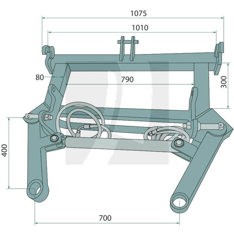 Ballentransportgabel hydraulisch mit EURO-NORM Aufnahme (Frontlader) und Dreipunkt-Aufnahme Kat. 2 