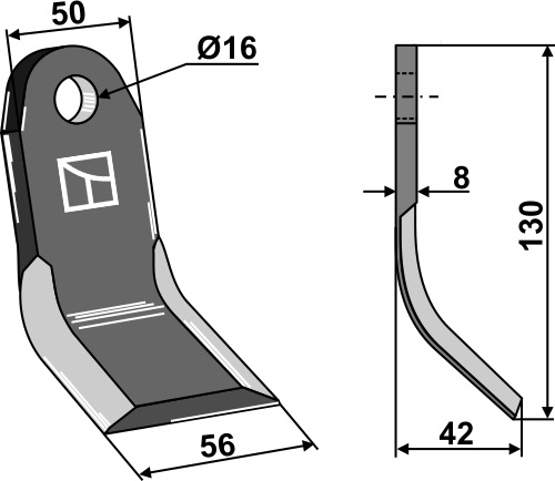 Y-Messer 130x50 mm, passend für Ferri und Tortlla