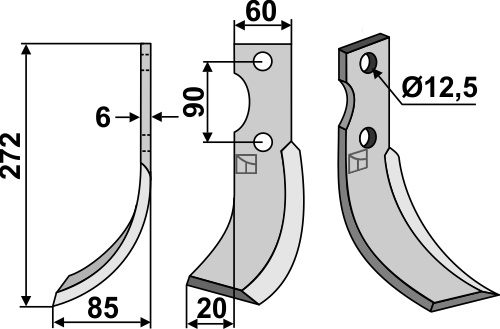 Fräsmesser 272x60mm, links, passend für Adriatica und Ferrari