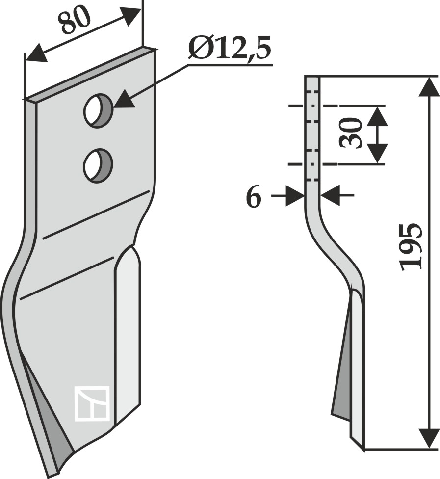 Messer 195x80 mm, passend für Szolnoki