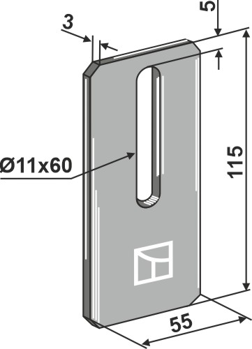 Abstreiferblech für Packerwalzen 115 x 55 mm, passend für Amazone