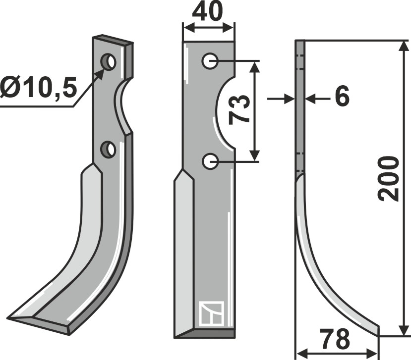 Fräsmesser 205x40mm, rechts, passend für Eurosystem