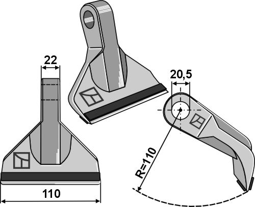 Hammerschlegel 110x22 mm - PTA, passend für Perfect und INO