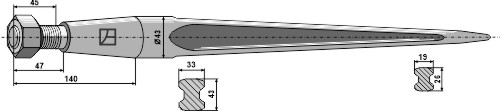 Zinken für Frontlader 810 mm