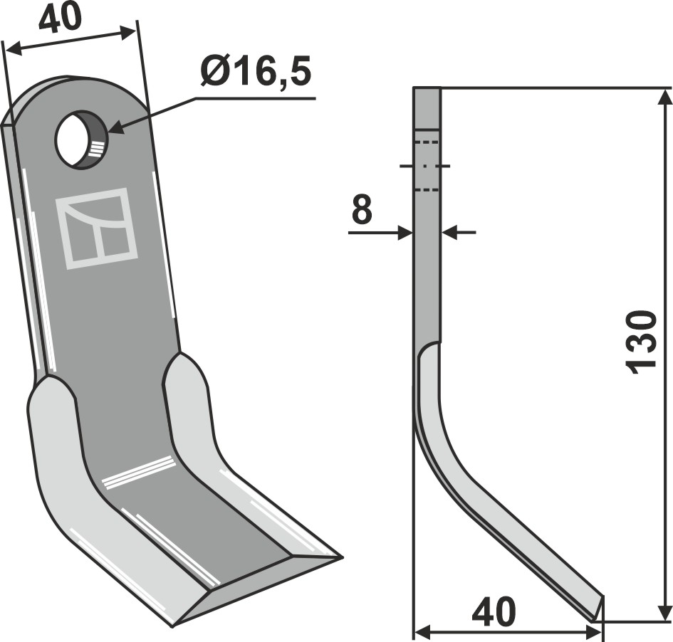 Y-Messer 130x40 mm, passend für Ferri