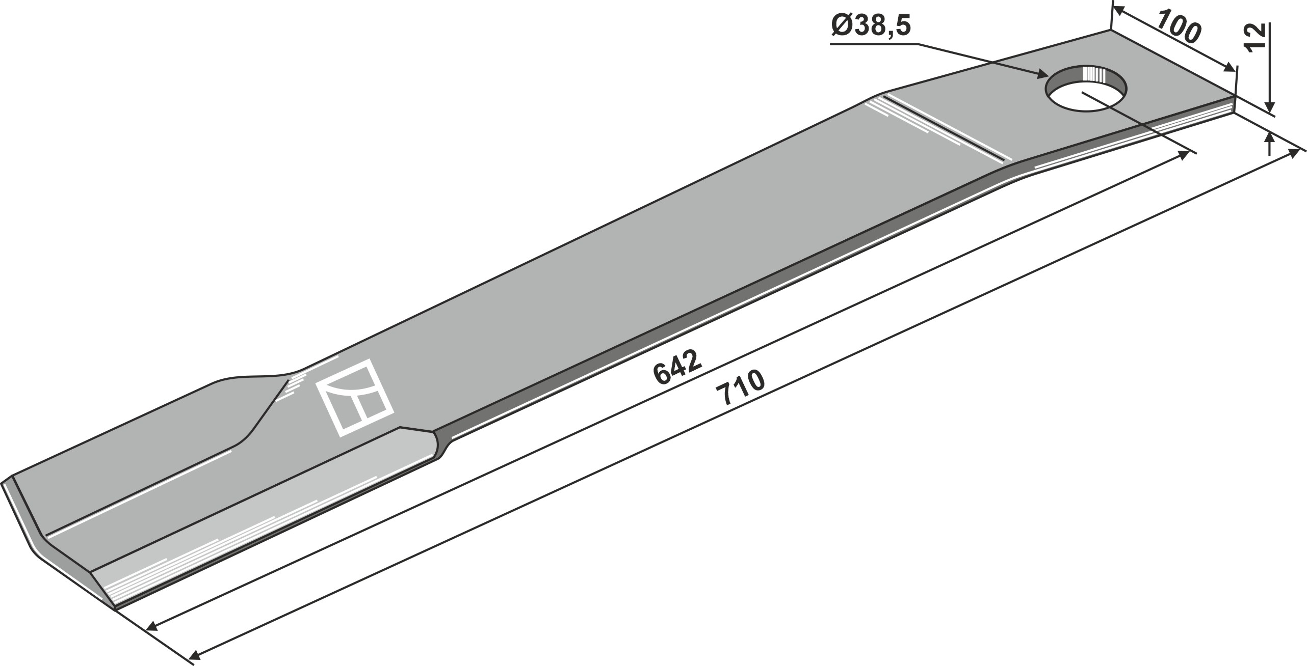 Mähermesser 710 mm - links, passend für Schulte